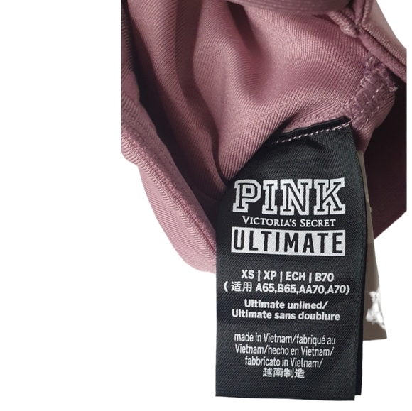 PINK VICTORIA’S SECRET Sports Bra Light Support Mauve Pink Women’s Size XS‎ - Picture 7 of 9